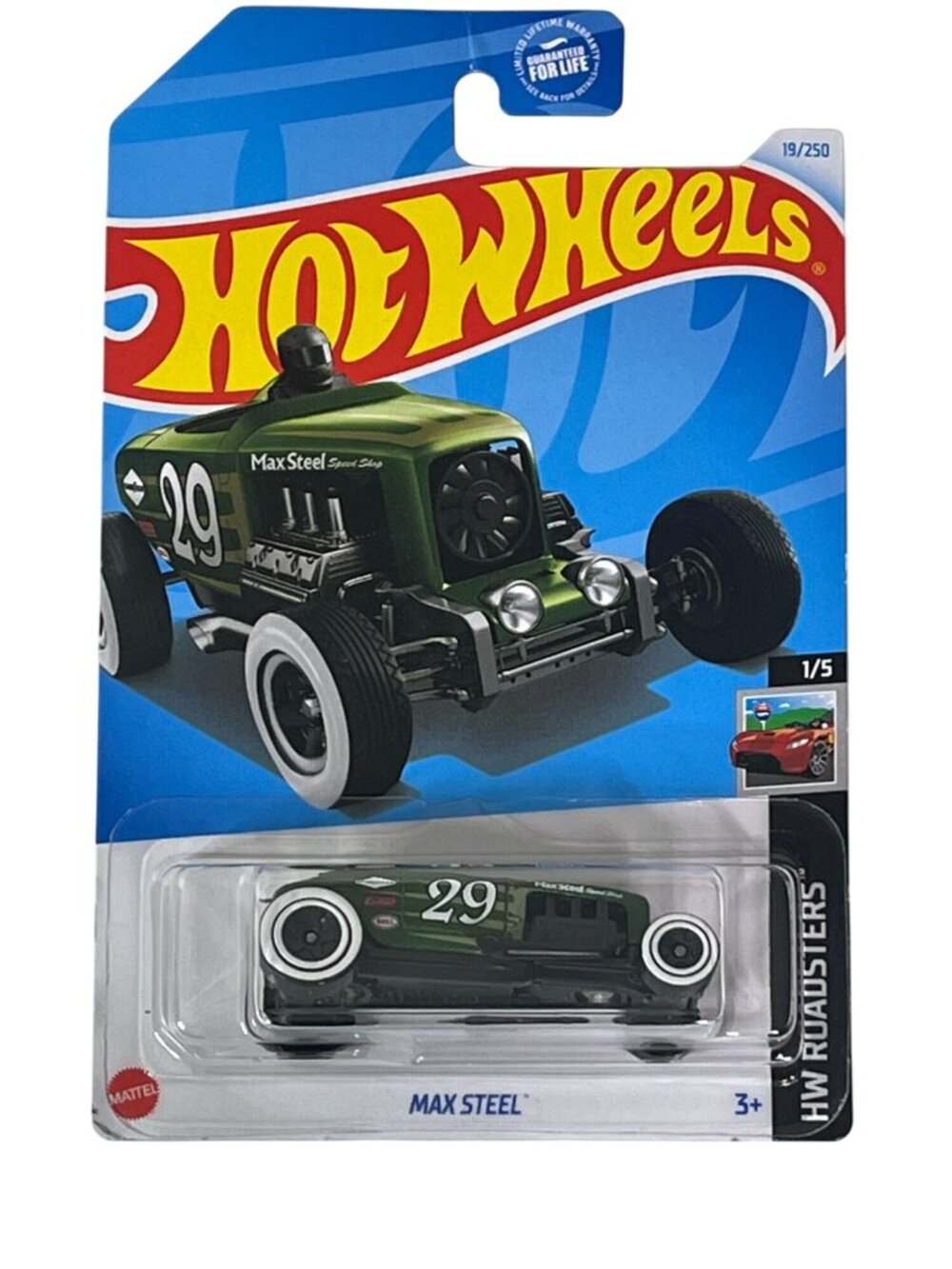 Hot Wheels Max Steel 2024 HW Roadsters 1/5 Green Diecast Car NOC